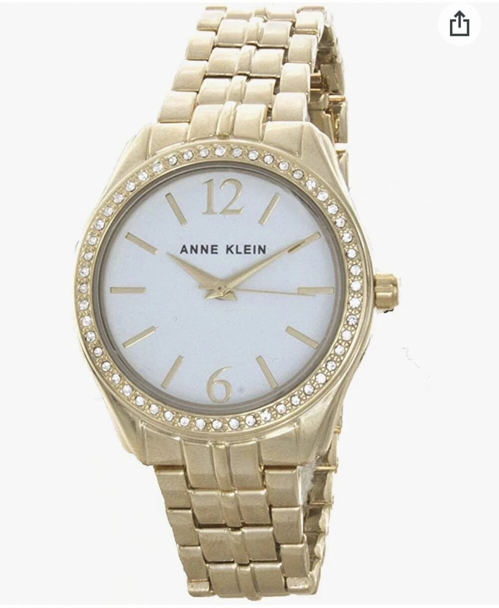 Anne Klein Women's White Dial Gold Tone Bracelet Quartz Watch AK/2448WTGB